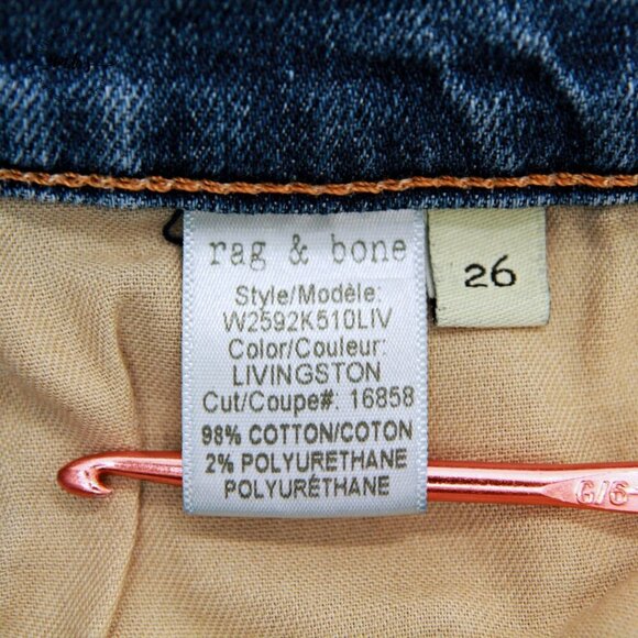 Rag & Bone Dre Low Waist Capri Raw Hem Jeans Blue Women 26 - Picture 7 of 10